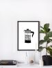 Coffee Art Print, Cafetiere Illustration, Pour Over Coffee | Prints by Carissa Tanton. Item composed of paper