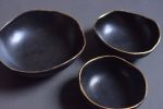 BLACK and GOLD bowl, handmade, natural minimal nordic rustic | Dinnerware by Laima Ceramics. Item composed of stoneware compatible with minimalism and contemporary style