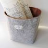 Felt storage basket, planter "Home sweet home", 1 pc. | Storage by DecoMundo Home. Item made of fabric & aluminum compatible with minimalism and modern style