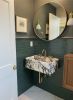 Fluted Calacatta Viola Marble Sink, Rectangular Wall Mount Basin, Carved Natural Stone Vanity | Water Fixtures by AYMARBLEDESIGN LLC