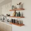 Set Of 2 Wall Floating Heavy Duty Shelf, Farmhouse Shelf For | Ledge in Storage by Picwoodwork. Item composed of oak wood