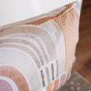 Embroidered Geometric Shapes in Orange, Silver, and Rose 14x20 | Pillows by Vantage Design