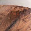 Round Wood + Bronze Pedestal Base Dining Table | Tables by Alabama Sawyer. Item composed of oak wood and metal