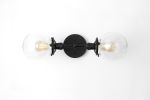 Vanity Lighting - Brass Black Vanity - Model No. 7350 | Sconces by Peared Creation. Item made of brass with glass