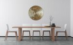 Gold Wall Art Sun Painting | Oil And Acrylic Painting in Paintings by Berezart. Item made of canvas compatible with minimalism and contemporary style