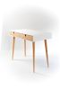 Desk Lacquered in White and Oak Drawers | Tables by Manuel Barrera Habitables. Item made of oak wood