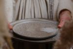 Dinner Set (2 plates) - NorthernLights organic natural shape | Dinnerware by Laima Ceramics. Item composed of stoneware in minimalism or contemporary style