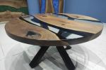 Custom Order 40" Diameter, Round Walnut Wood, Clear Epoxy | Dining Table in Tables by LuxuryEpoxyFurniture. Item made of wood with synthetic