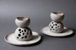 Stone - Essential oil candle, aroma diffuser, natural shape | Incense Holder in Decorative Objects by Laima Ceramics. Item composed of stoneware in minimalism style