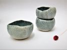 Light Blue And Yellowish Ceramic Serving Bowls | Serveware by YomYomceramic. Item made of ceramic
