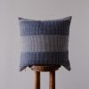 Navy & White Woven with Bold Stripes Pillow 20x20 | Pillows by Vantage Design