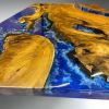 Custom Ocean Table, Epoxy Resin Table,  Epoxy Dining Table, Live edge Walnut Table | Tables by Ironscustomwood. Item made of wood