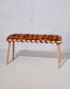 Copper Velvet Woven Bench | Benches & Ottomans by Knots Studio. Item made of wood with fabric