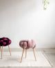 Purple Velvet Knot Stool | Chairs by Knots Studio. Item composed of wood and fabric