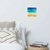 Framed Print - Mystic Sea - Fluid Abstract Ocean Gold Art | Work by Eman's Gallery