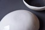 Set of 2 - BRONZE porcelain bowl irregular, white porcelain | Dinnerware by Laima Ceramics. Item made of ceramic compatible with minimalism and rustic style