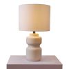 Waken Curve Table Lamp | Lamps by Home Blitz. Item made of cotton & ceramic compatible with contemporary style
