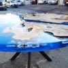 Round Epoxy Resin Coffee Table | Tables by Ironscustomwood. Item made of wood & synthetic