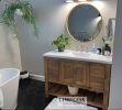 Model #1039 - Ready for stain - Custom Single Sink Vanity | Countertop in Furniture by Limitless Woodworking. Item composed of maple wood in mid century modern or contemporary style