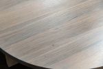 Round Grey Wood Coffee Table in Stained Urban Oak | Tables by Alabama Sawyer. Item made of wood