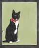 Tuxedo Cat Art Print, Sitting Cat with Bow Tie, Modern Wall Decor | Prints by The Ugly Cat Studio