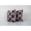 Square Silk Ikat Velvet Cushion Cover - Set of Two Red Polka | Pillows by Vintage Pillows Store