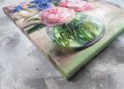 Peony flowers oil painting canvas original art, Cornflower | Oil And Acrylic Painting in Paintings by Natart. Item made of canvas & synthetic compatible with contemporary style