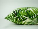 green tropical pillow // green tropical print cushion | Pillows by velvet + linen