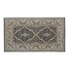 Handknotted Indigo Turkish Oushak Rug with Medallion | Area Rug in Rugs by Vintage Pillows Store. Item composed of fabric
