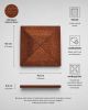 Mahogany Wood Veneer Marquetry Coasters, Geometric Natural Drink Set (Set of 4),Coaster | Tableware by Vesta Corte