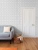 Larkspur Petals White on Grey - Small Wallpaper Print | Wall Treatments by Sean Martorana. Item composed of paper