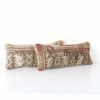Set of Two Anatolian Oblong Rug Cushion, Pair Brown Ethnic F | Pillows by Vintage Pillows Store