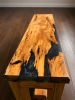 Live Edge Wood Console Table with Black Epoxy | Tables by Pelican State Woodworks