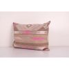 Anatolian Striped Pink Geometric Kilim Rug Pillow Cover, Vin | Cushion in Pillows by Vintage Pillows Store