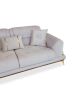 Un Begonia , 87''  Round Arm Sofa, Pearl White Velvet Uphols | Couch in Couches & Sofas by Art De Vie Furniture