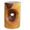 Haussmann® Wood Peephole Table Stool 13 in D x 20 in | Chairs by Haussmann®