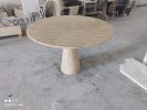 Round Travertine Coffee Table: Custom Order, 40" Diameter | Tables by AEGEAN MARBLE ARTISAN ATELIER