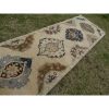 Vintage Organic Wool Tribal Style Faded Turkish Runner Rug | Rugs by Vintage Pillows Store. Item made of cotton