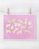 Kitty Print | Prints by Leah Duncan. Item composed of paper in mid century modern or contemporary style