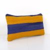 Handmade Blue and Yellow Kilim Pillow Cover, Organic Wool Lu | Cushion in Pillows by Vintage Pillows Store