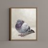 Fat Pigeon Fine Art Print, Funny Bird Wall Art, Seoul Subway Animal Painting | Prints in Paintings by The Ugly Cat Studio