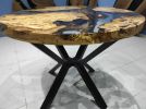 Living Edge Round Dining Table, Kitchen table,Clear Epoxy | Tables by LuxuryEpoxyFurniture. Item composed of wood and synthetic