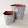 Felt storage basket, planter "Home sweet home", 1 pc. | Storage by DecoMundo Home. Item made of fabric & aluminum compatible with minimalism and modern style