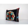 Turkish Velvet Suzani Bench Cushion Cover, Square Suzani Pil | Pillows by Vintage Pillows Store