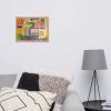 Framed Print - The Hearth Quilt - Folk Abstract Patchwork | Work by Eman's Gallery