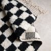 Black White Checked rug, moroccan Beni ourain rug | Rugs by Benicarpets