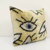 10" x 14" Small Yellow Eye Pillow - Silk Ethnic Velvet | Sham in Linens & Bedding by Vintage Pillows Store. Item composed of cotton and fiber