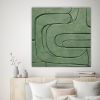 Sage Green Geometric 3D Art | Oil And Acrylic Painting in Paintings by Berezart. Item made of canvas & paper compatible with boho and minimalism style