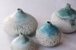 Reef Turquoise semi-porcelain bud vase, minimal nordic | Vases & Vessels by Laima Ceramics. Item made of ceramic compatible with minimalism and contemporary style