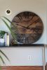 Large Wall Clock, Farmhouse style, Solid Pine stained dark | Decorative Objects by Hazel Oak Farms. Item composed of walnut